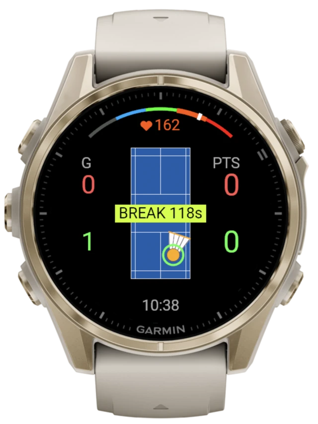 The Badminton Smash BREAK countdown between games