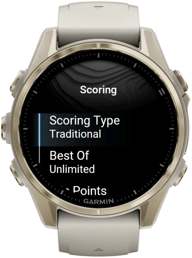 The Pickleball Smash Scoring page with Scoring Type set to Traditional and Best Of set to Unlimited