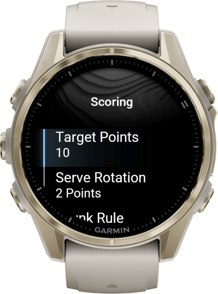 The Ping Pong Smash Scoring menu with Target Points, Serve Rotation set to 2 points and the Skunk Rule