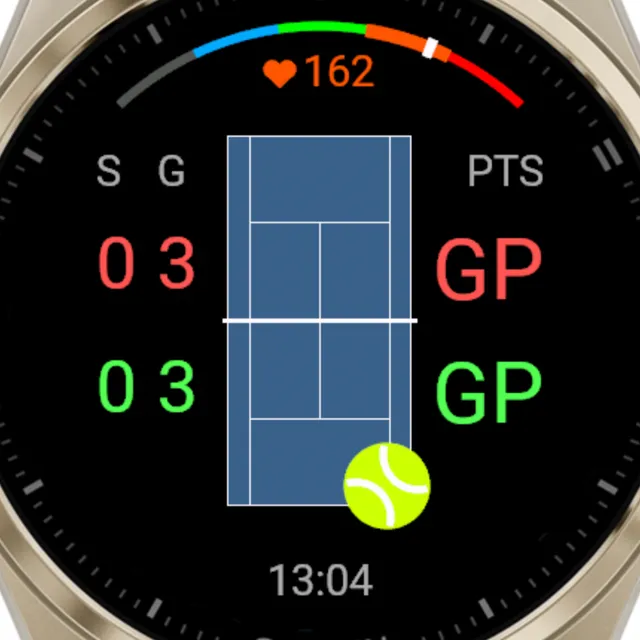 Tennis Smash at the deciding point, shown as GP for both players